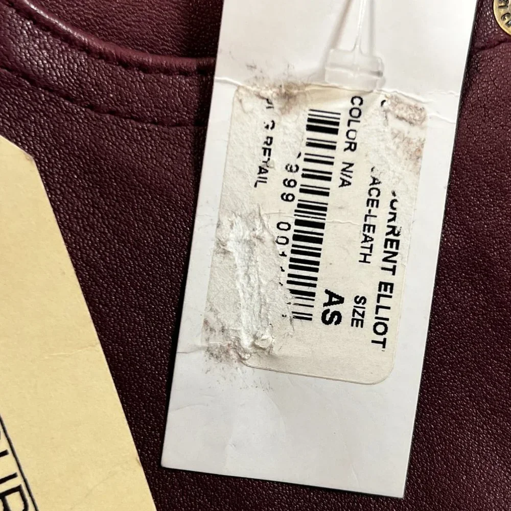 Leather Women's Burgundy Pants - Picture 5 of 12